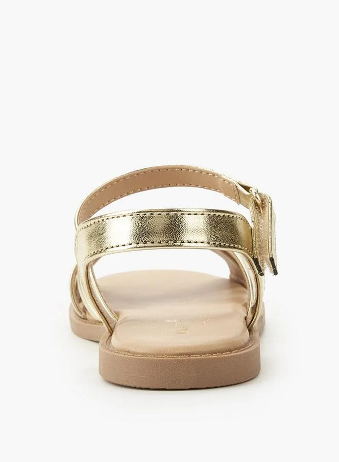 Little Missy Gold Girls Criss-Cross Sandals for Women | Best Price UAE